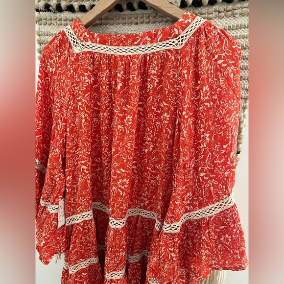 Free People Orange Floral Blouse NWT - Picture 14 of 14